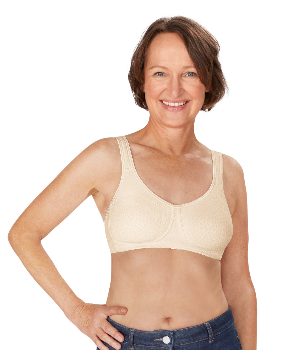 Buy White Fleur Non-wired Front Closure Mastectomy Bra Online, Amoena UK