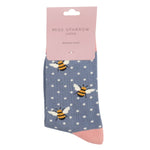 Miss Sparrow Bumble Bees Socks In Cornflower