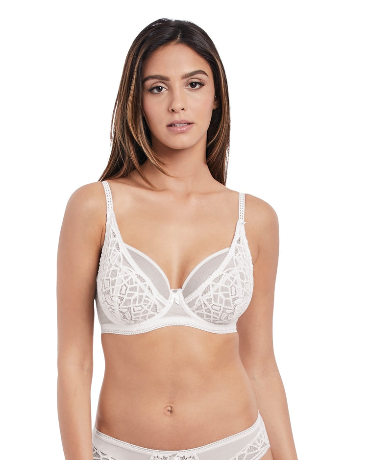 Freya Soiree Lace high apex bra in white