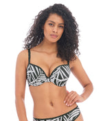 Freya Gemini Palm Moulded Plunge Bikini Top in Monochrome