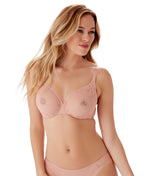Gossard Glossies Lotus Sheer Moulded Bra in Cafe Creme