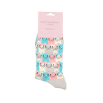 Miss Sparrow Happy Cats Socks in Silver