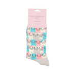 Miss Sparrow Happy Cats Socks In Silver