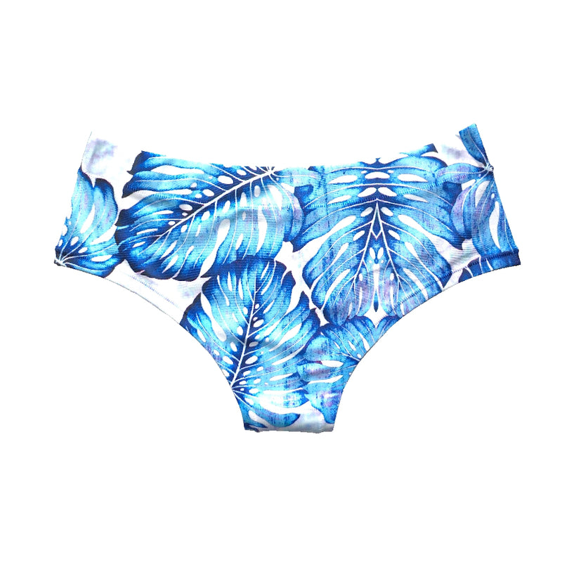 Happy Undies Hipster Brief In Blue Leaves