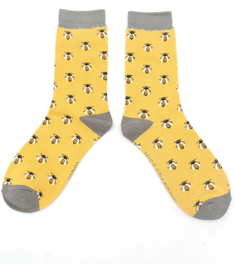 Miss Sparrow Honey Bees Socks In Yellow