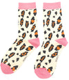 Miss Sparrow Leopard Spot Socks In Cream