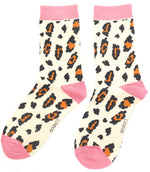 Miss Sparrow Leopard Spot Socks In Cream