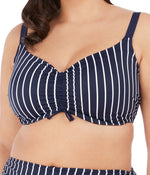 Elomi Plain Sailing Underwired Bikini Top In Midnight Stripe