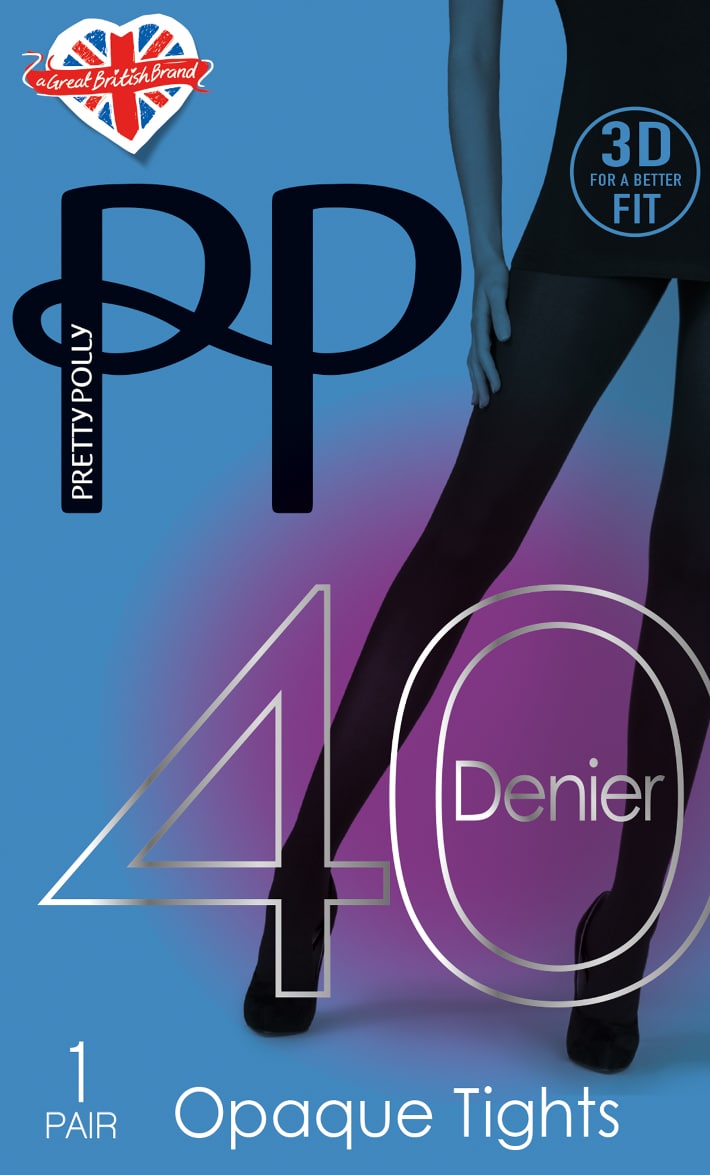 Pretty Polly 40 Denier Opaque Tights in Black