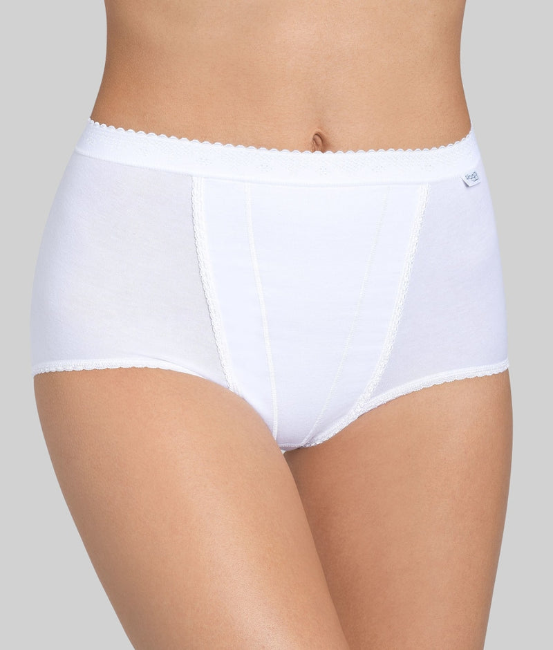 Sloggi Control Maxi Brief 2 Pack in White, Black or Beige – Mish