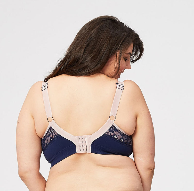 Sugar Candy Fuller Bust Seamless Bra in Navy Back