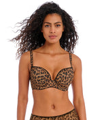 Freya Wild Side Plunge T-shirt Bra In Leopard