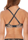 Wacoal Embrace Lace Plunge Bra in Ebony and Sand
