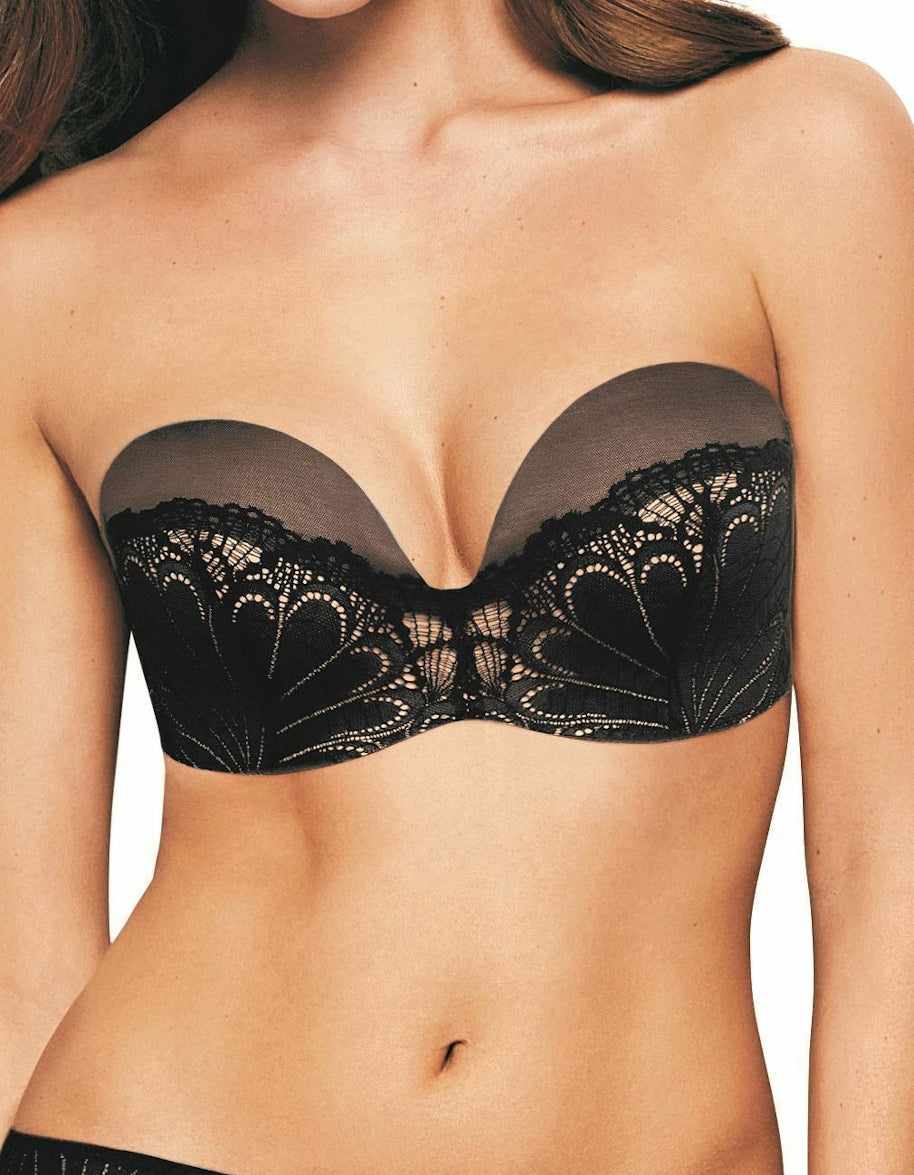 Wonderbra Refined Glamour Strapless Lace Bra in Black – Mish