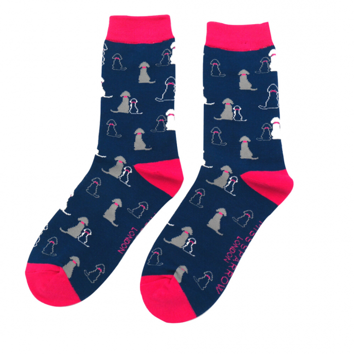 Miss Sparrow Retriever Print Socks In Navy